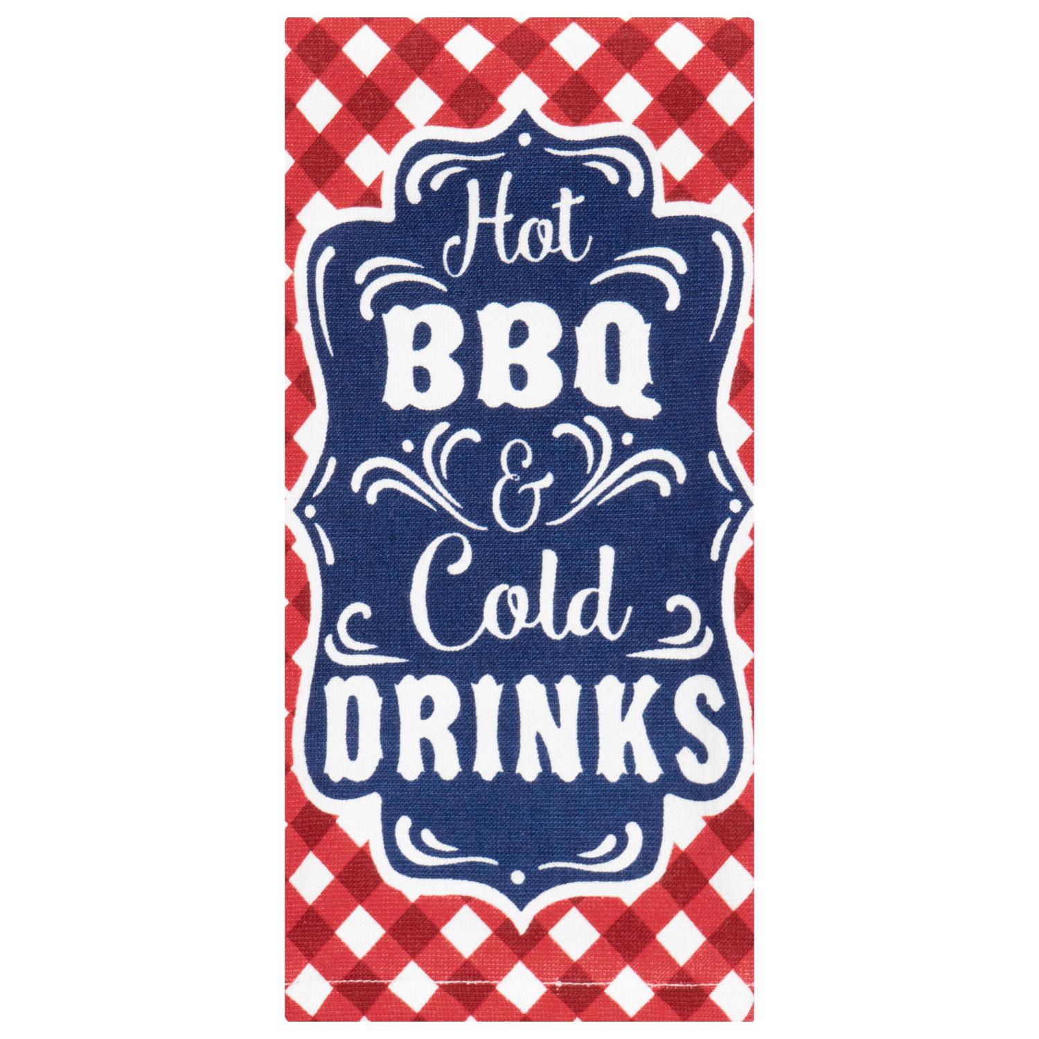 slide 1 of 2, Meijer Corporate Seasonal Mcs Americana Hot Bbq Cold Drink Kitchen Towel, 16 In X 26 In, 1 ct