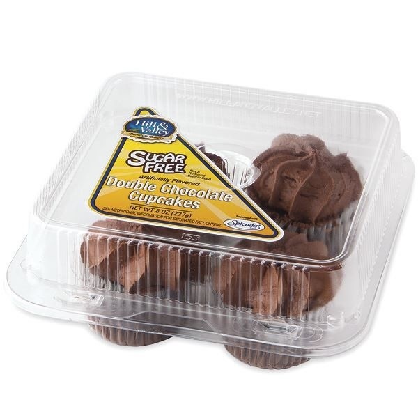 slide 1 of 1, Hill & Valley Premium Bakery Sugar Free Double Chocolate Cupcakes, 8 oz