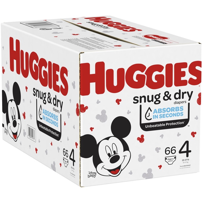 slide 1 of 1, Huggies Snug & Dry Diapers Size 4 Big Pack, 66 ct