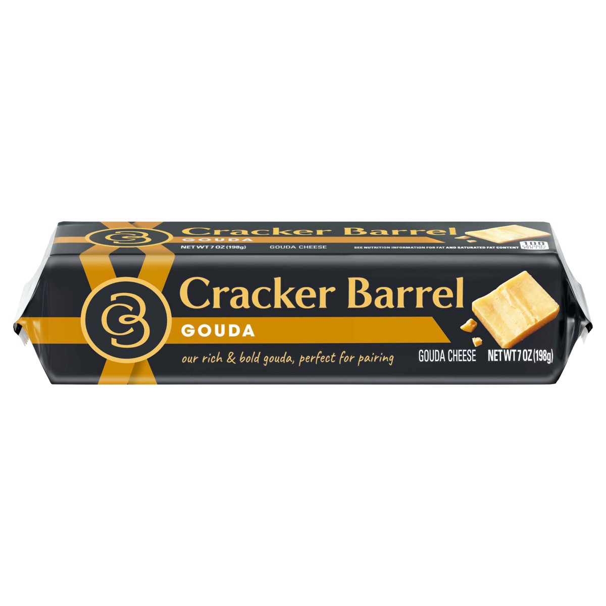 slide 1 of 14, Cracker Barrel Gouda Cheese, 7 oz Block, 7 oz