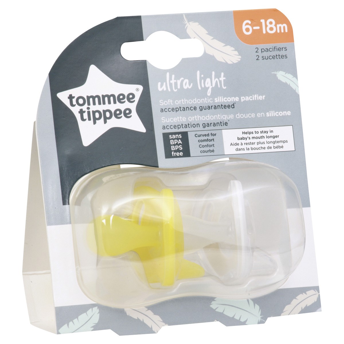 slide 3 of 9, Tommee Tippee Ultra Light Silicone Pacifiers, 2 ct