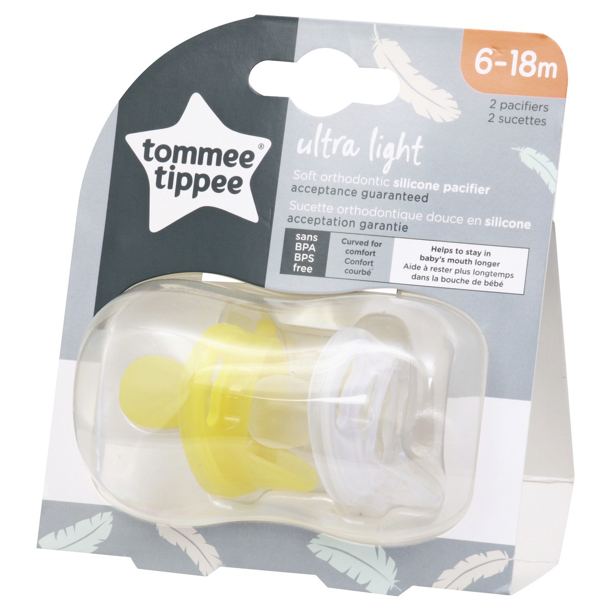 slide 4 of 9, Tommee Tippee Ultra Light Silicone Pacifiers, 2 ct