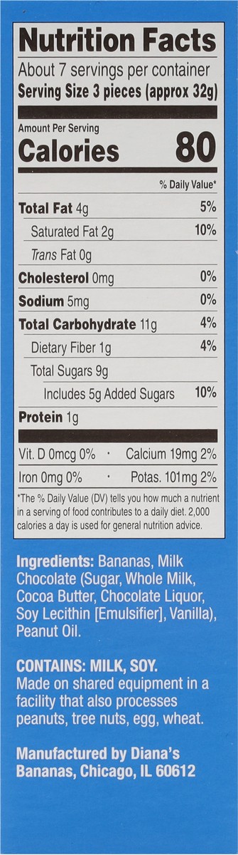slide 9 of 9, Diana's Real Milk Chocolate Banana Bites 8 oz, 8 oz