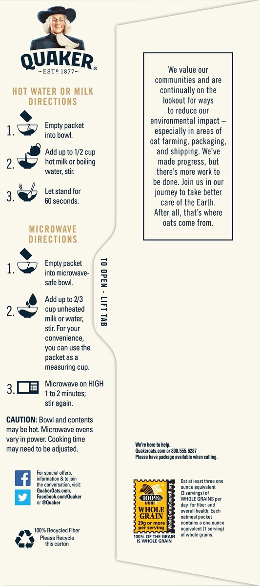slide 6 of 7, Quaker Oatmeal, Instant, Maple & Brown Sugar, Value Pack, 20 ct
