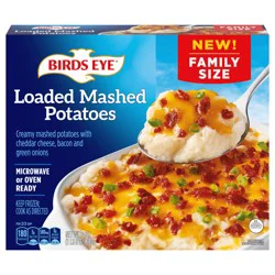 Birds Eye Loaded Mashed Potatoes, Family Size Frozen Potato Side Dish, 24 oz.
