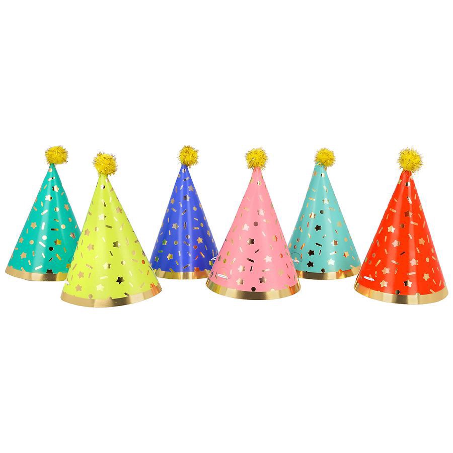 slide 2 of 4, Festive Voice Cone Hats, 6 ct
