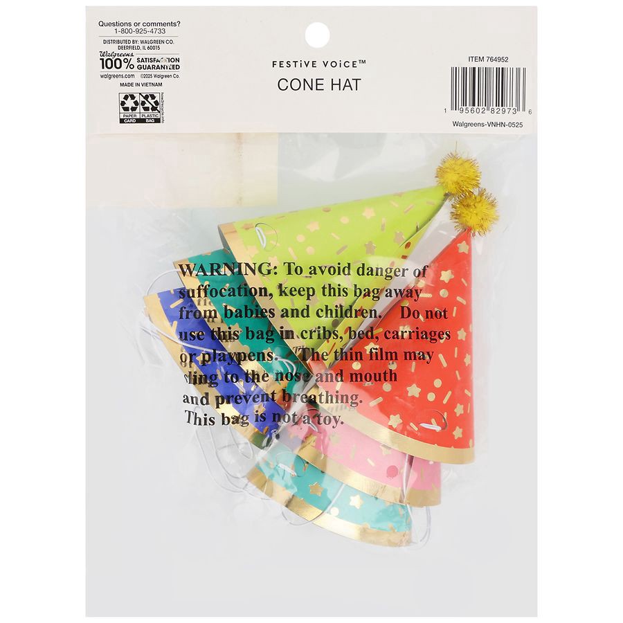 slide 3 of 4, Festive Voice Cone Hats, 6 ct