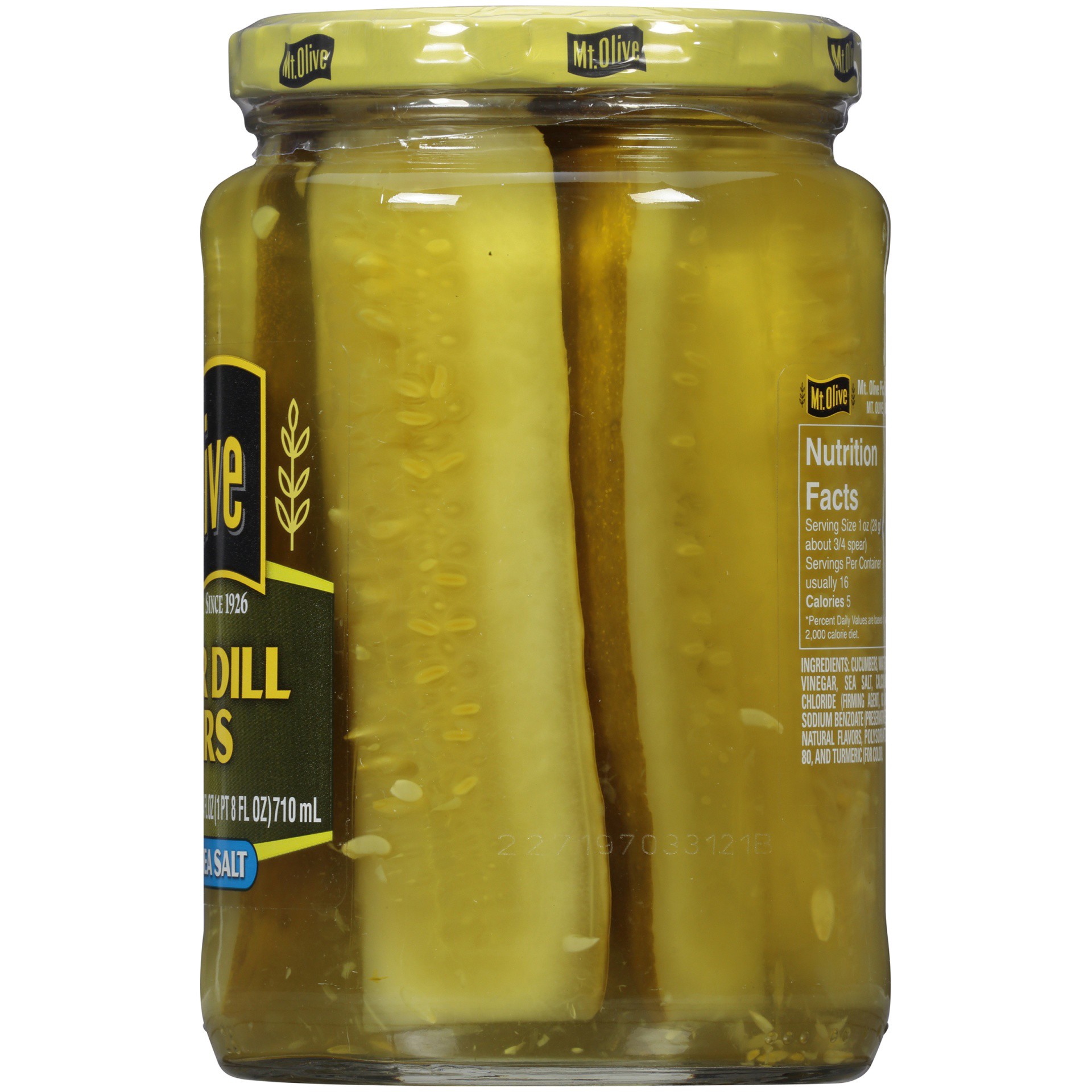 slide 3 of 6, Mt. Olive Kosher Dill Spear Pickles with Sea Salt - 24 fl oz jar, 24 fl oz