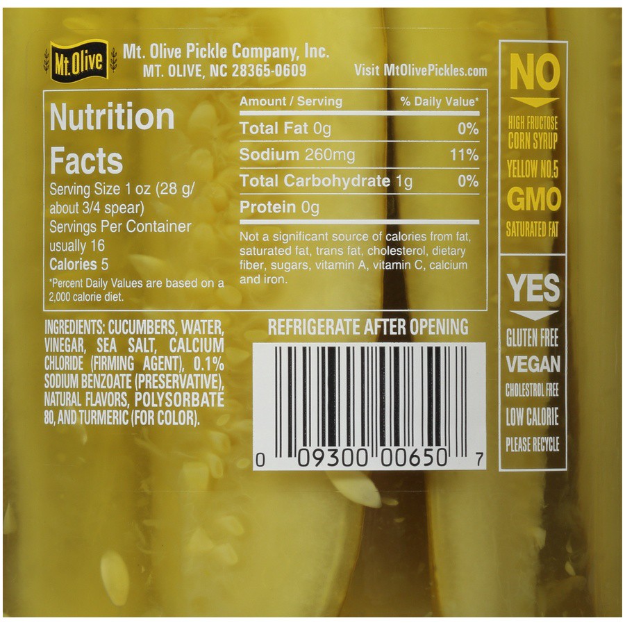 slide 2 of 6, Mt. Olive Kosher Dill Spear Pickles with Sea Salt - 24 fl oz jar, 24 fl oz