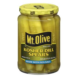 Mt. Olive Kosher Dill Spear Pickles with Sea Salt - 24 fl oz jar