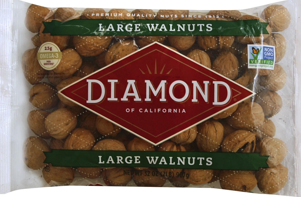 slide 3 of 5, Diamond Nuts Diamond of California Walnuts 32 oz, 32 oz