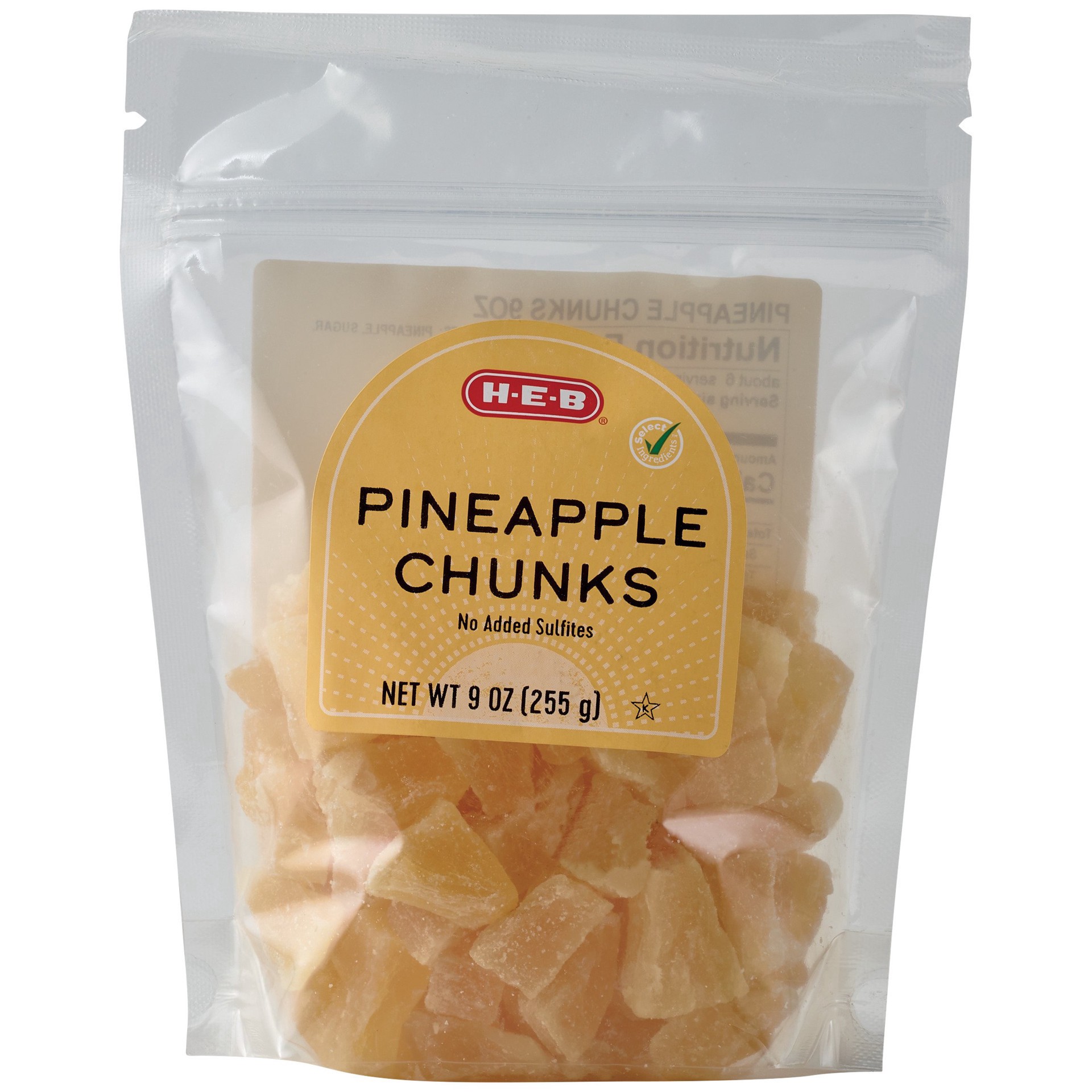 slide 1 of 1, H-E-B Dried Pineapple Chunks, 9 oz