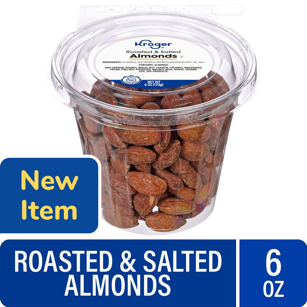 slide 1 of 1, Kroger® Roasted and Salted Almonds, 6 oz