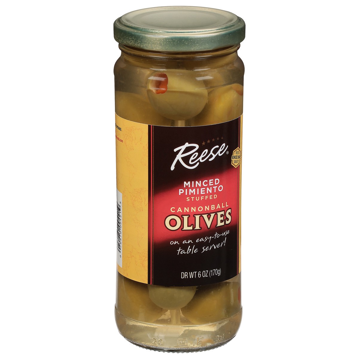 slide 11 of 11, Reese Cannonball Minced Pimiento Stuffed Olives 6 oz, 6 oz