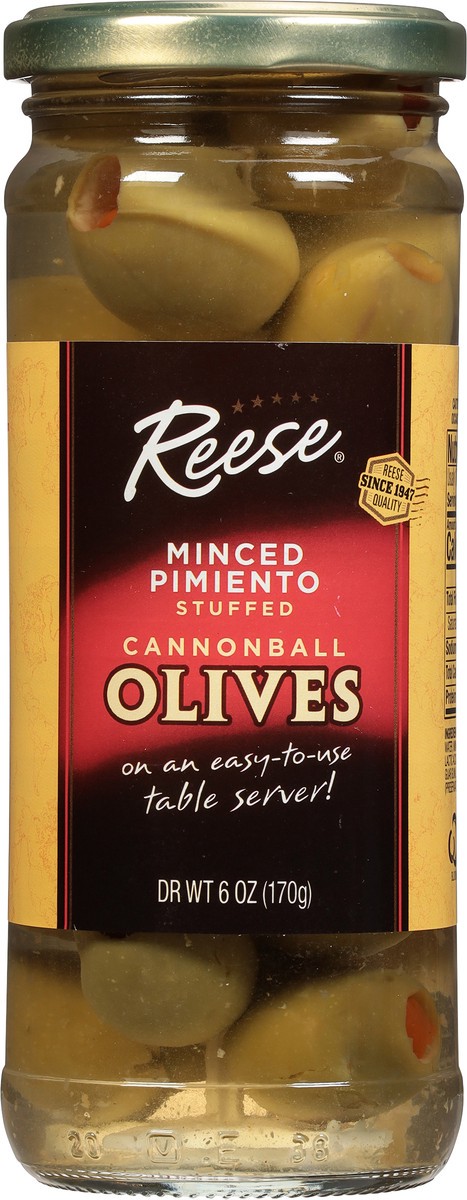 slide 5 of 11, Reese Cannonball Minced Pimiento Stuffed Olives 6 oz, 6 oz