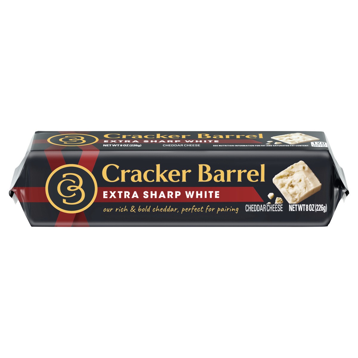 slide 1 of 14, Cracker Barrel Extra Sharp White Cheddar Cheese, 8 oz Block, 8 oz