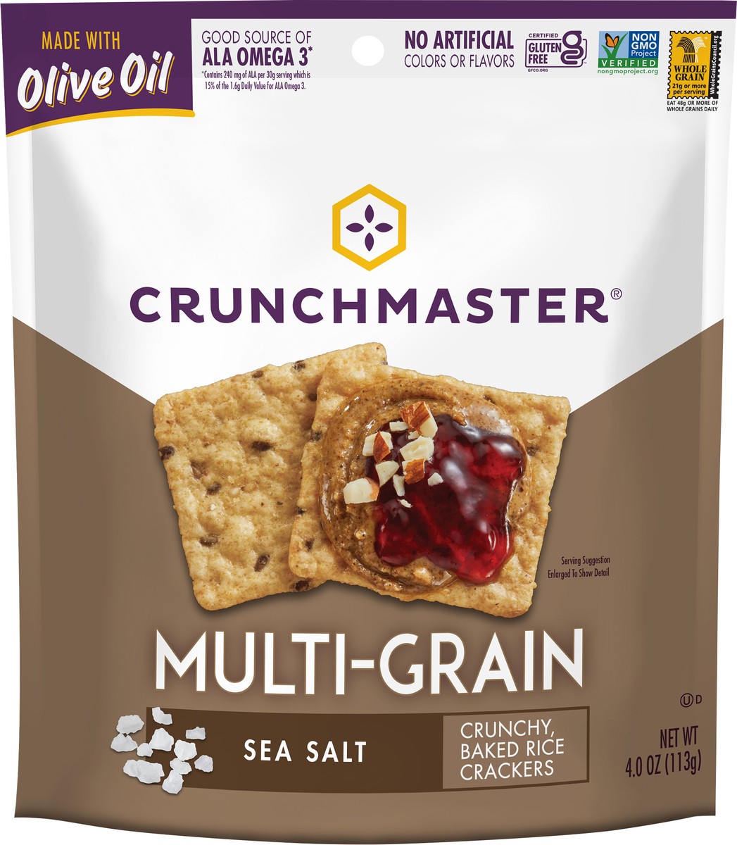 slide 3 of 3, Crunchmaster Multi-Grain Sea Salt Crackers 4.0 oz, 4 oz