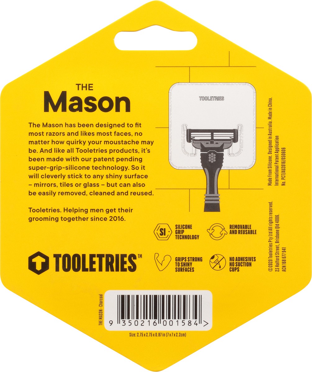 slide 5 of 9, Tooletries The Mason - Charcoal Razor Tile 1 ea Pack, 1 ea