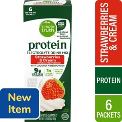 Simple Truth Protein Strawberries and Cream Naturally Flavored Electrolyte Drink Mix Packets