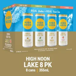 High Noon Lake Pack Vodka Hard Tea Variety 8 Pack