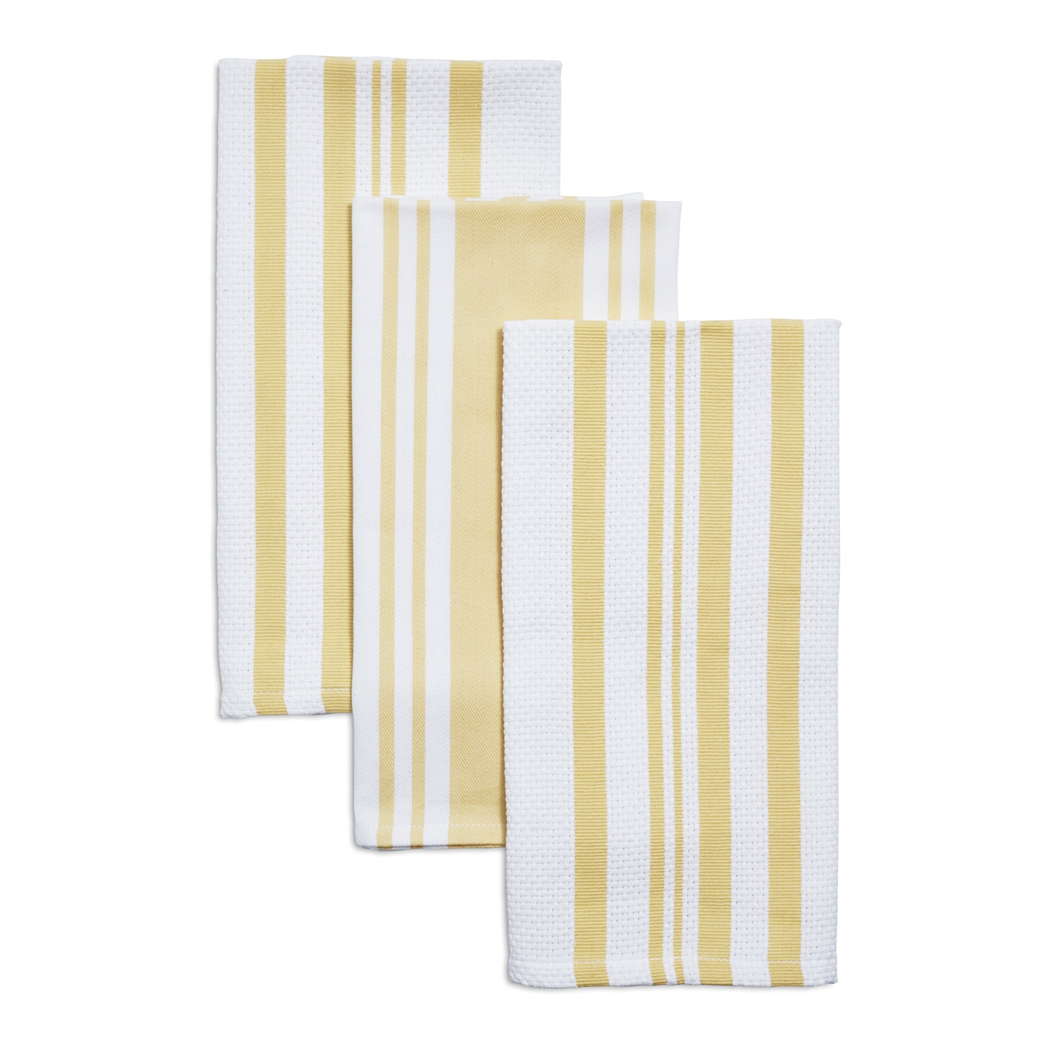 slide 1 of 1, Sur La Table Striped Kitchen Towels, Butter, 3 ct; 28 in x 20 in