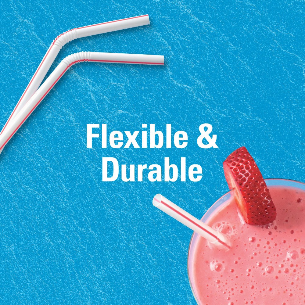 slide 4 of 4, Kroger Everyday Striped Flexible Straws, 100 ct