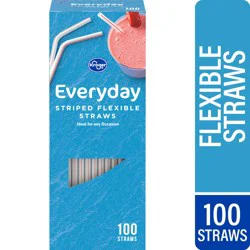 Kroger Everyday Striped Flexible Straws