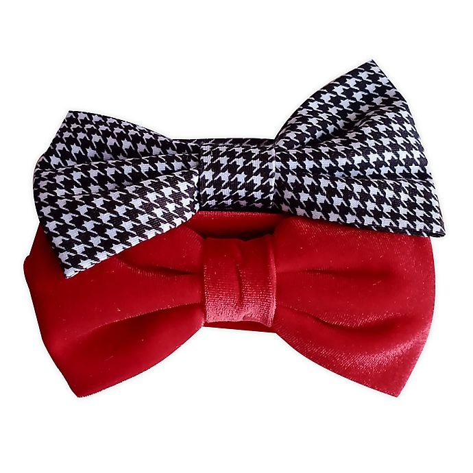 slide 1 of 1, Tiny Treasures Plaid and Solid Bow Headbands, 2 ct