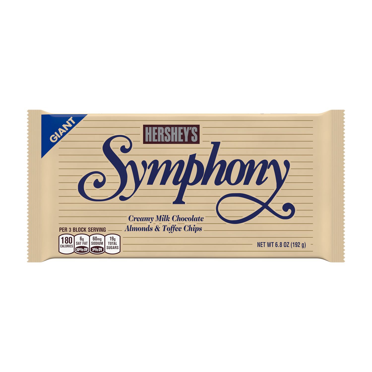 slide 4 of 7, Hershey's Symphony Milk Chocolate with Almond &Toffee Bar Almonds Toffee, 6.8 oz