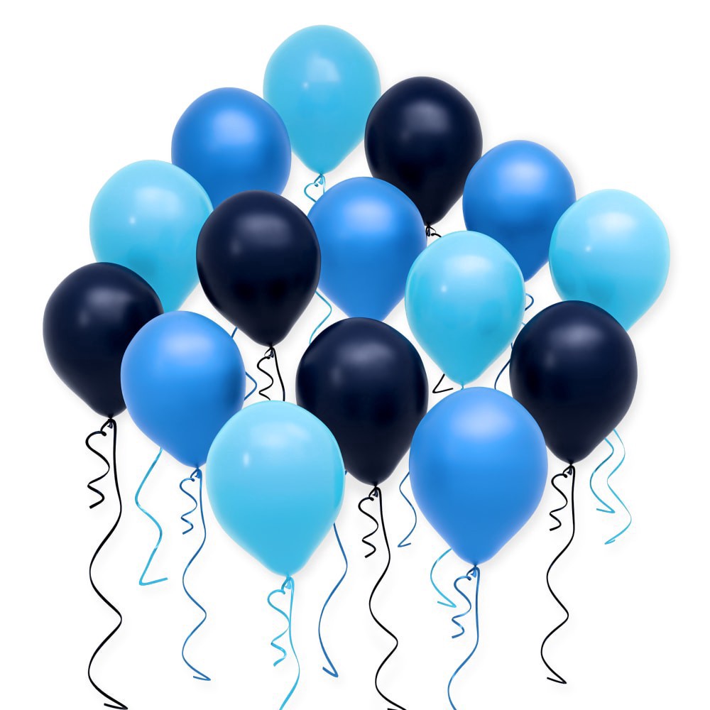 slide 3 of 3, American Greetings Assorted Shades of Blue Balloons, 15 ct