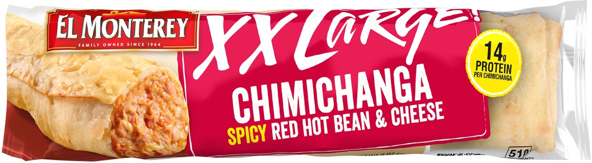 slide 4 of 7, El Monterey Xxl Chimichanga Red Bean Cheese, 8 oz