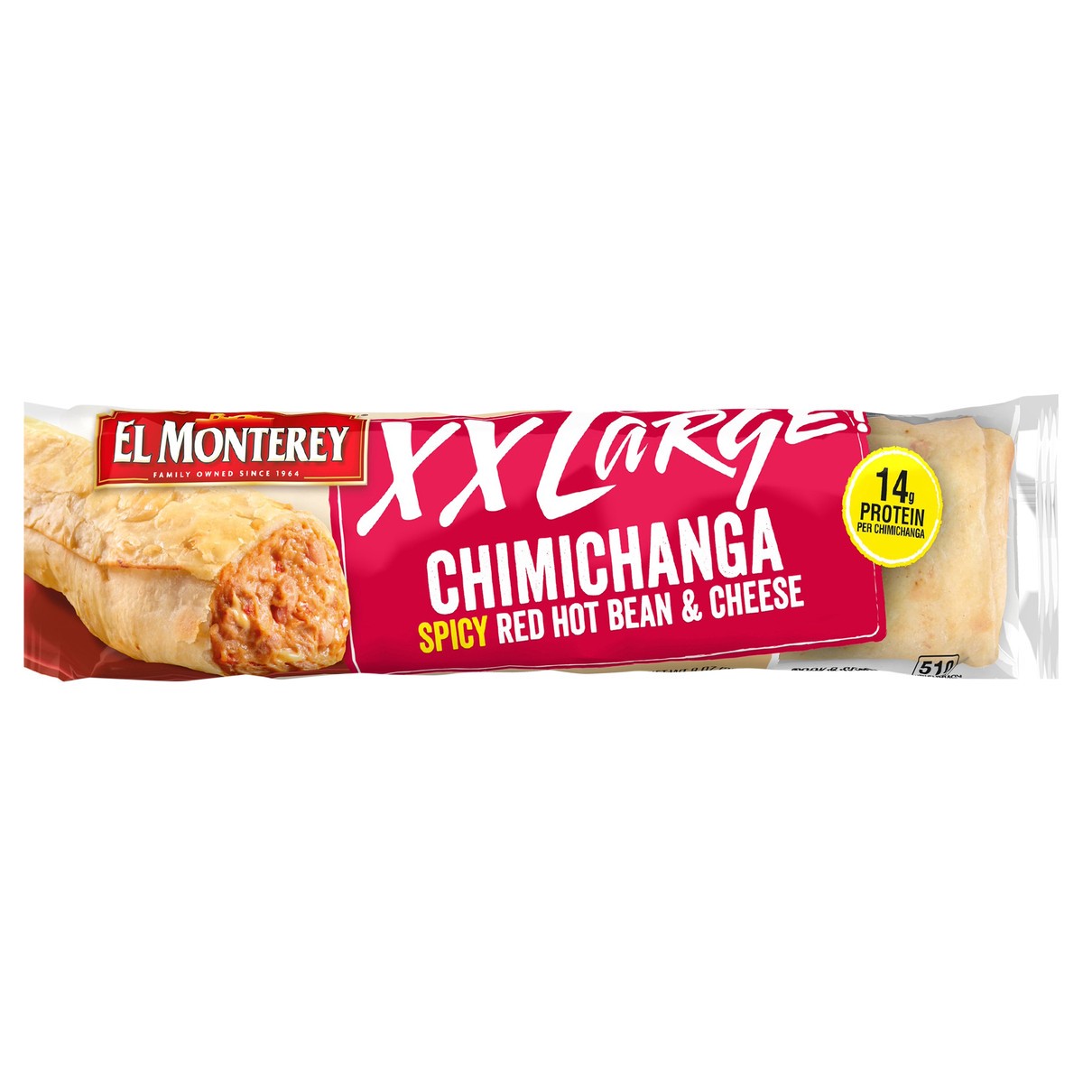 slide 1 of 7, El Monterey Xxl Chimichanga Red Bean Cheese, 8 oz