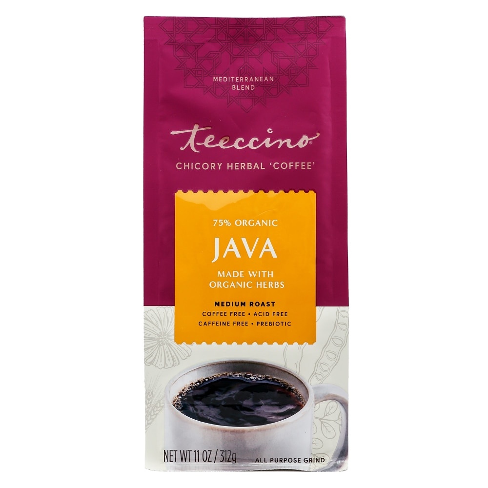slide 1 of 1, Teeccino Herbal Coffee, Organic, Java, 11 oz