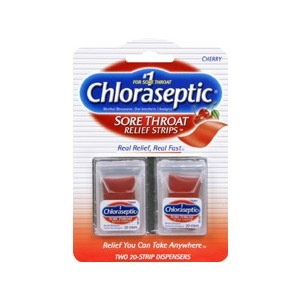 slide 1 of 1, Chloraseptic Sore Throat Relief Strips Cherry, 40 ct