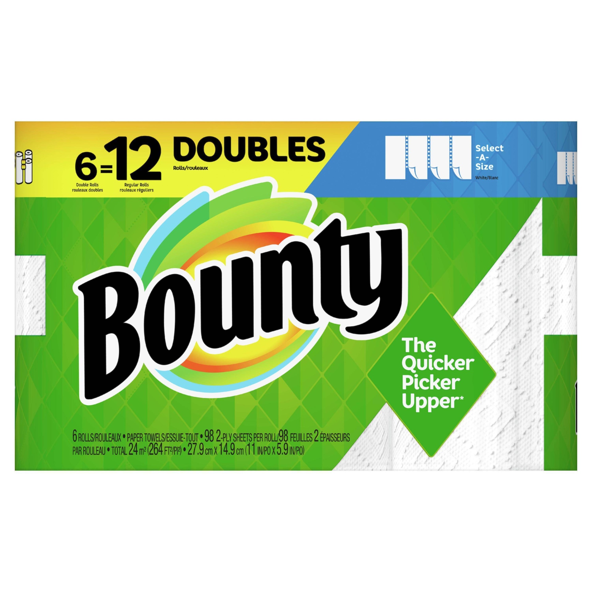 slide 1 of 4, Bounty Select-A-Size Double Rolls Paper Towels, 6 ct