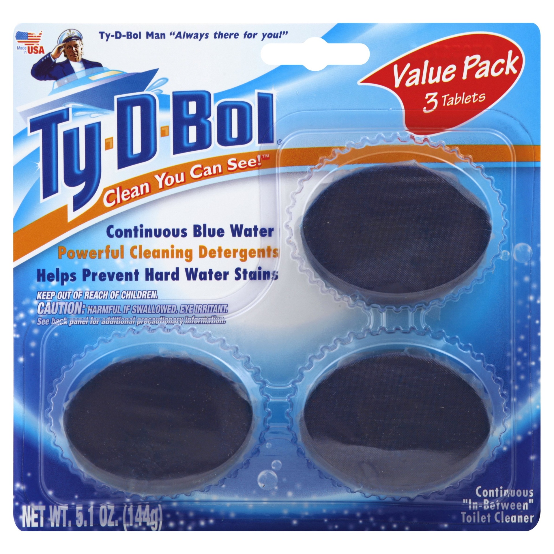 slide 1 of 1, Ty-D-Bol Toilet Cleaner Tablets, 3 ct