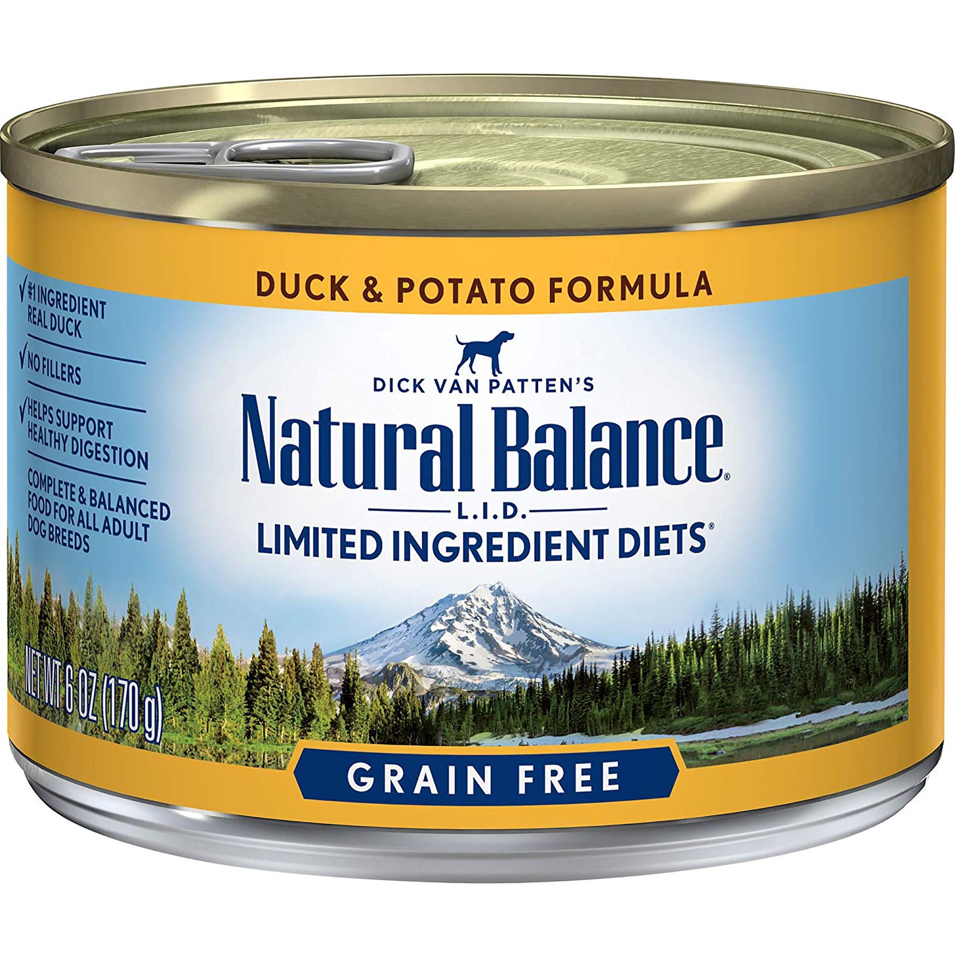 slide 1 of 6, Natural Balance L.I.D. Limited Ingredient Diets Duck & Potato Formula Wet Dog Food, 6-Ounce Can, 6 oz