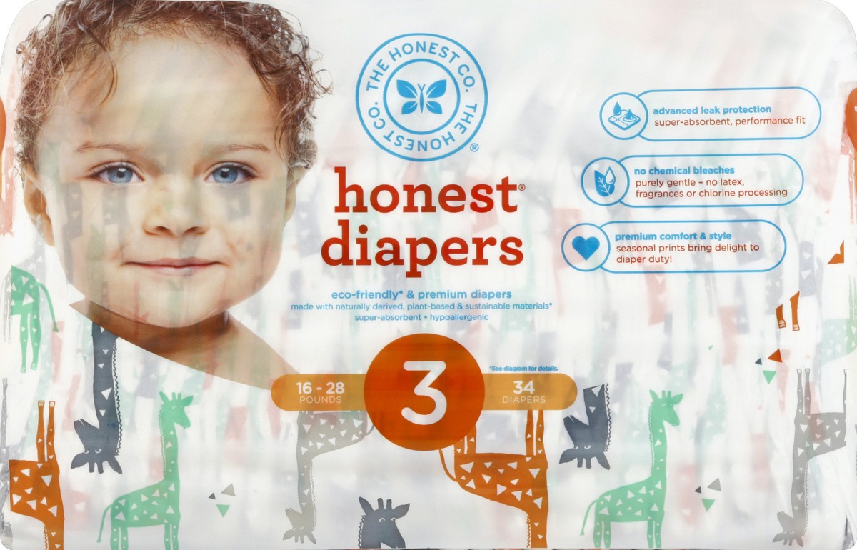 slide 4 of 4, The Honest Co. Diapers 34 ea, 34 ct