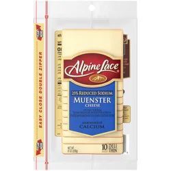 Alpine Lace Sliced 25% Reduced Sodium Muenster Cheese 8 oz