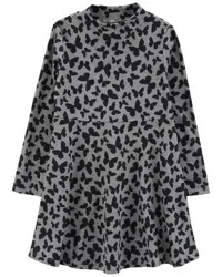 Carter's Kid Butterfly Print Mock Neck Long-Sleeve Dress Black 10