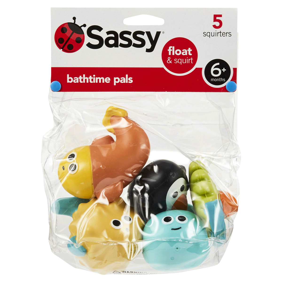 slide 1 of 1, Sassy Bathtime Pals Squirters (6+ Months), 5 ct