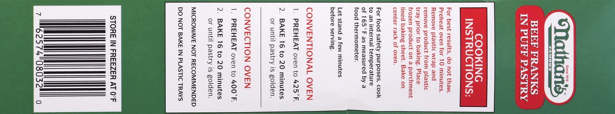 slide 9 of 12, Nathan's Famous In Puff Pastry Beef Franks 32 ea, 20 oz