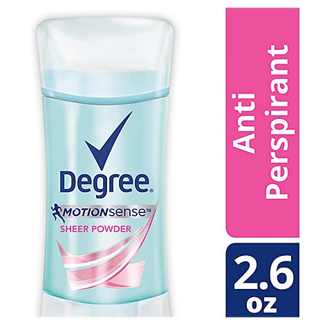 slide 1 of 1, Degree For Women Motionsense Anti-Perspirant Stick Sheer Powder, 2.6 oz
