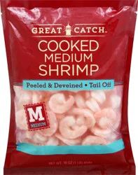 Great Catch Medium Cooked Tail Off Peeled and Deveined Shrimp, 71-90 Count