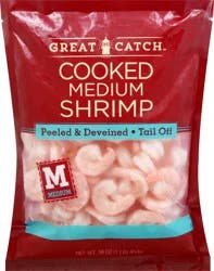 Great Catch Medium Cooked Tail Off Peeled and Deveined Shrimp, 71-90 Count