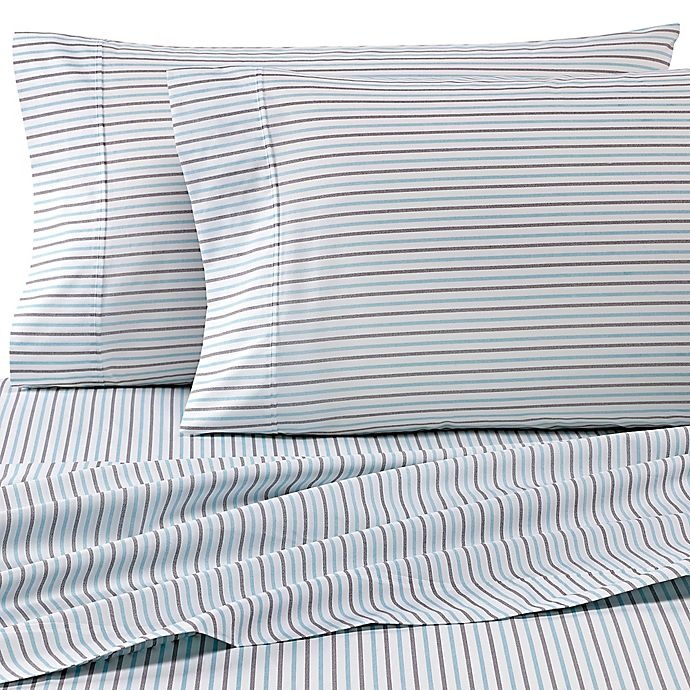 slide 1 of 1, Heartland HomeGrown 325-Thread-Count Cotton Percale Twin Flat Sheet - Stripe, 1 ct