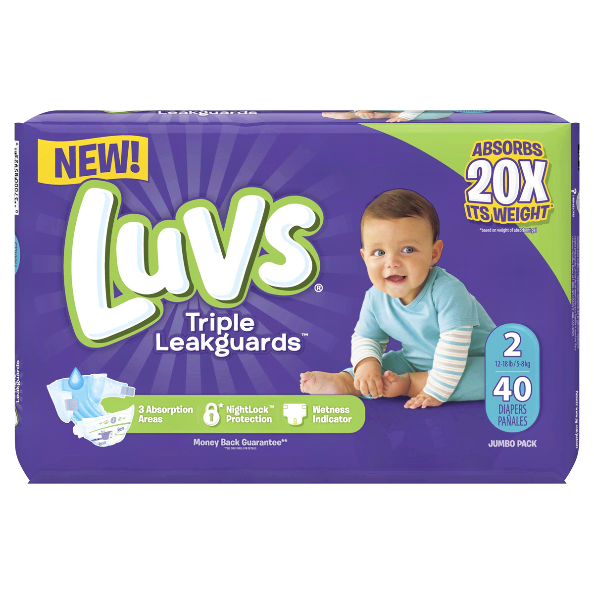 slide 1 of 1, Luvs Ultra Leakguards Diapers Size 2, 40 ct