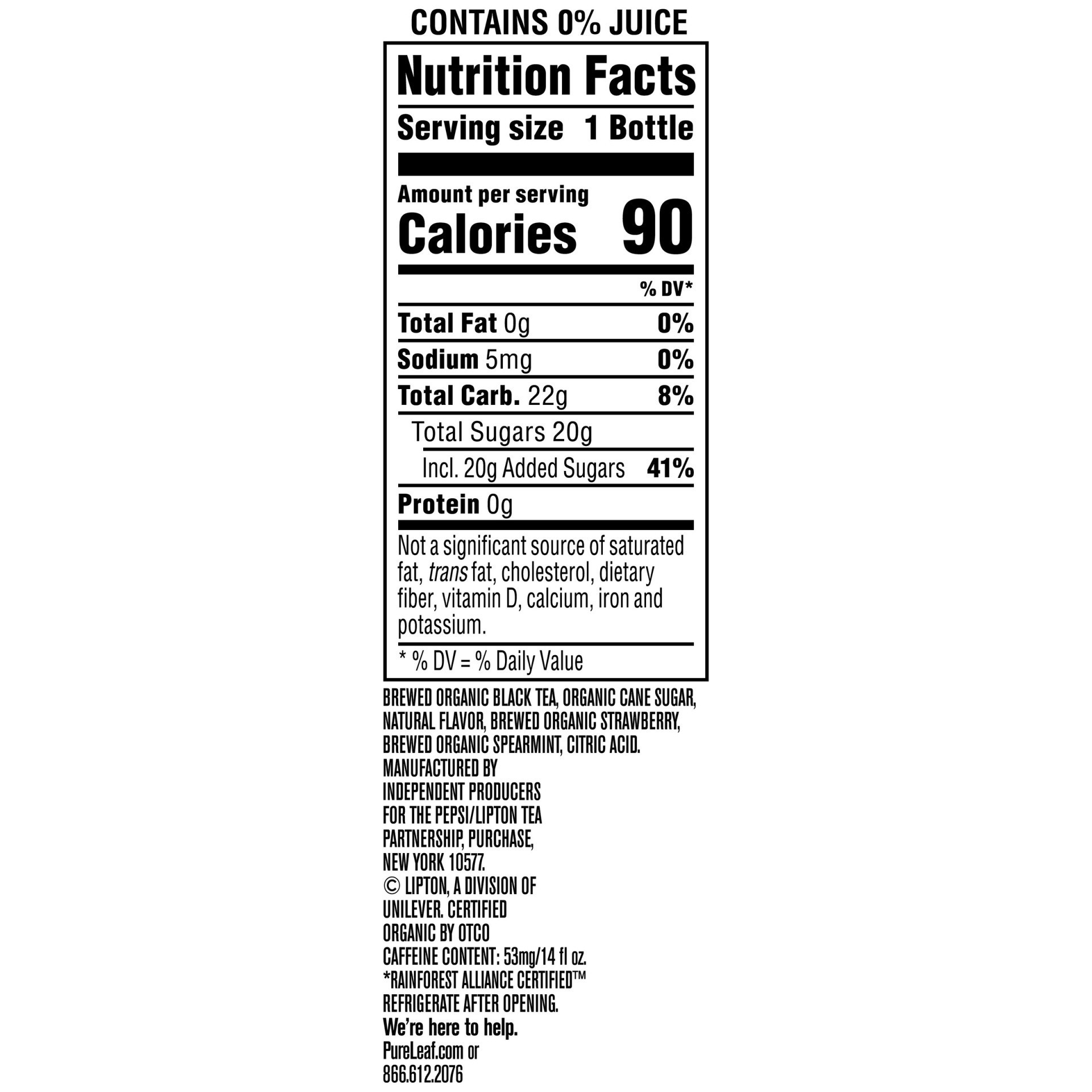 slide 2 of 2, Pure Leaf Tea House Collection Strawberry Garden Mint Organic Black Tea, 14 fl oz