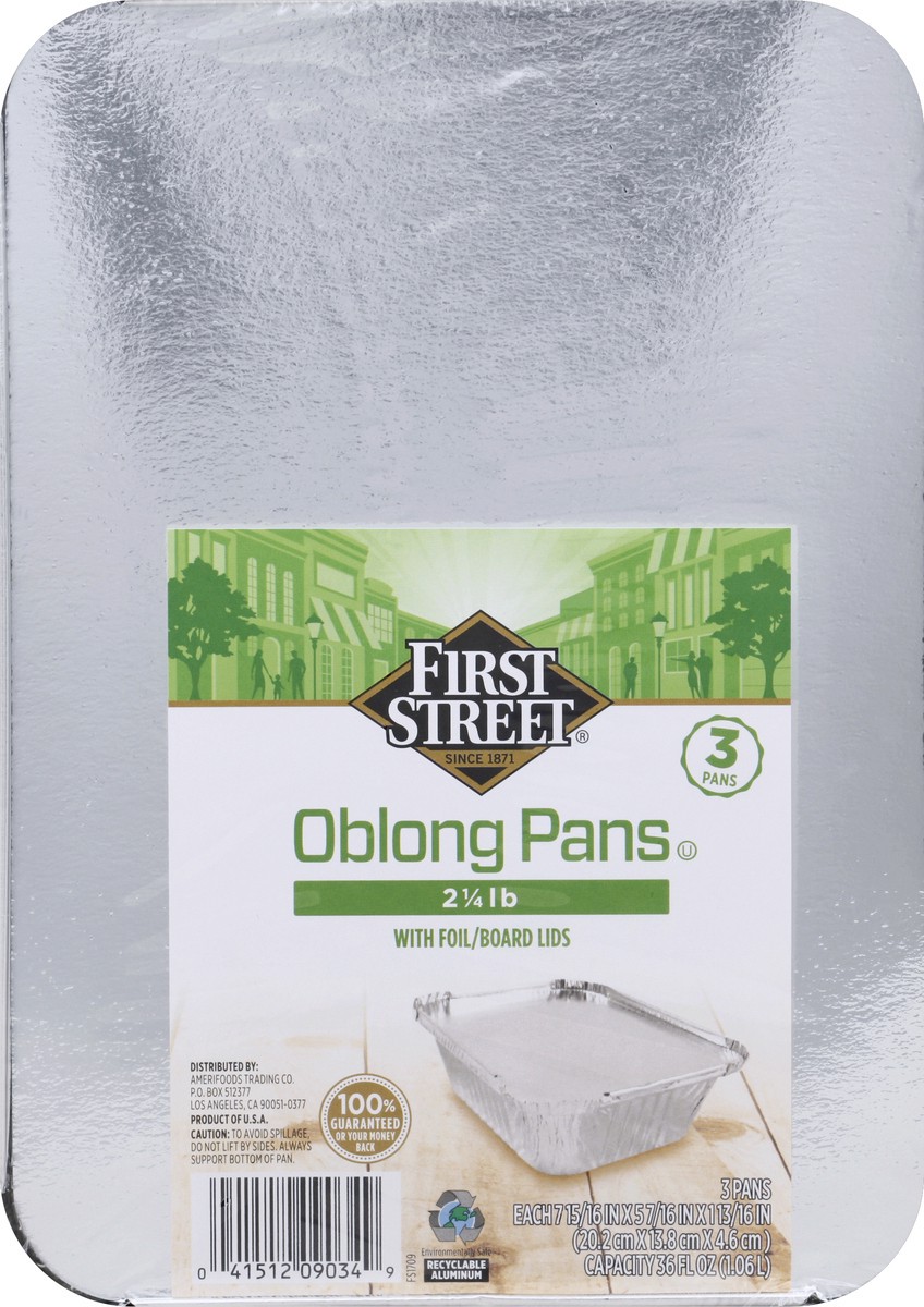 slide 2 of 6, First Street Oblong Pan With Flat Lid, 3 ct