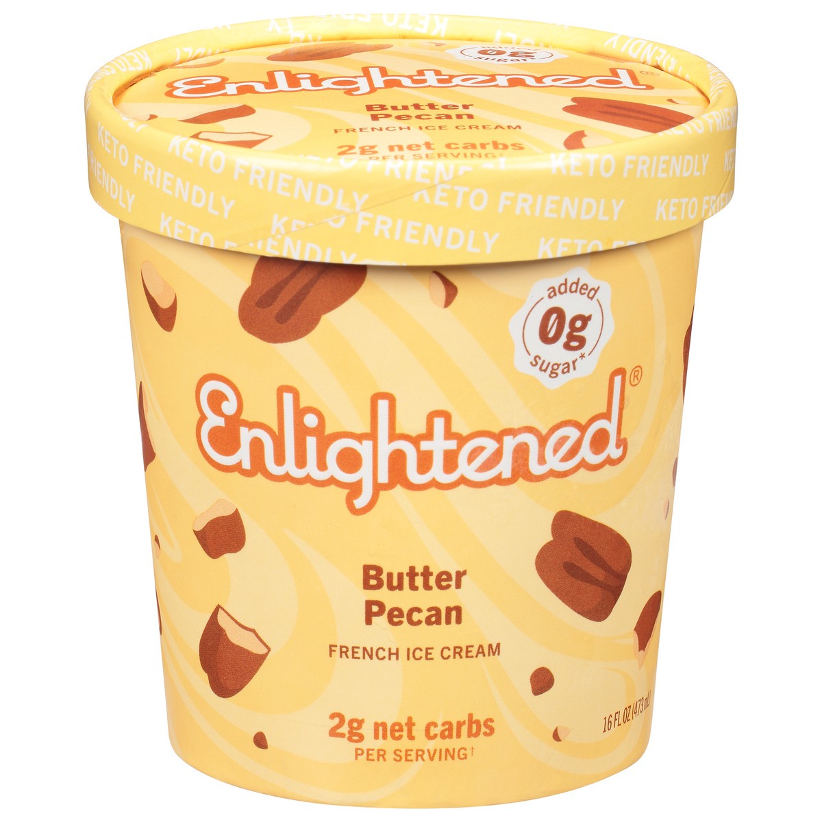 slide 1 of 9, Enlightened Keto French Butter Pecan Ice Cream 16 fl oz, 16 fl oz